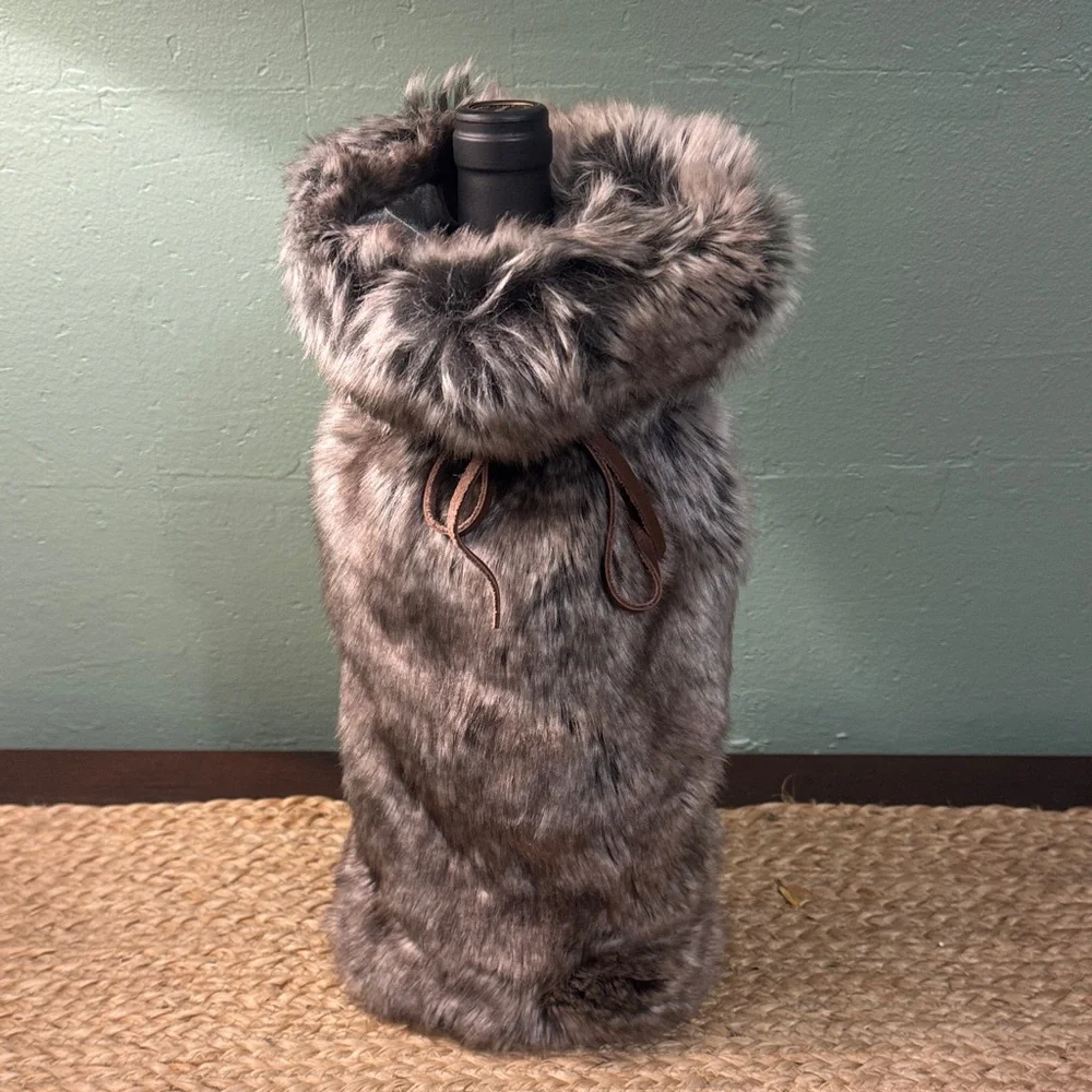 NWOT! Restoration Hardware Luxe Faux Fur Wine Bag